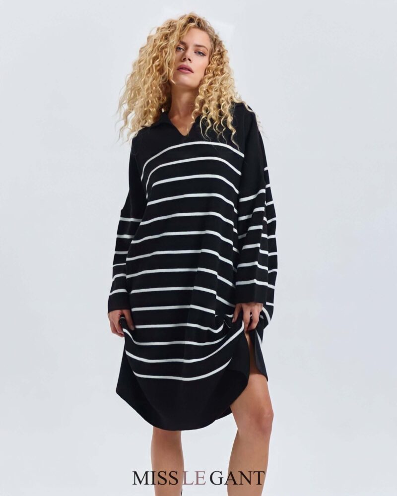 Essie Loose Jumper Dress Black - Image 4