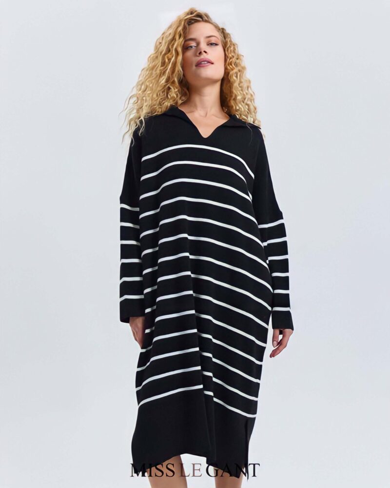 Essie Loose Jumper Dress Black - Image 3
