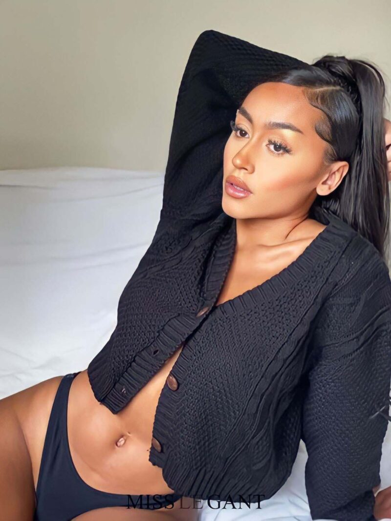 Black Cable Cropped Button up Cardigan