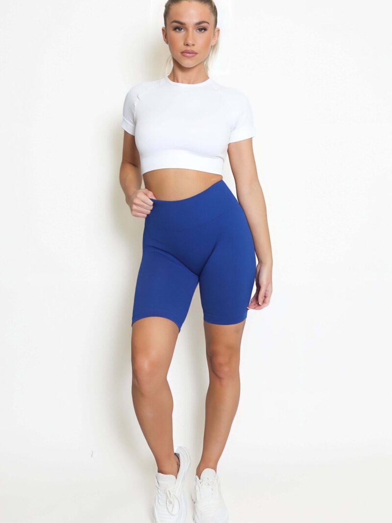 High Waist Ribbed Cycling Shorts