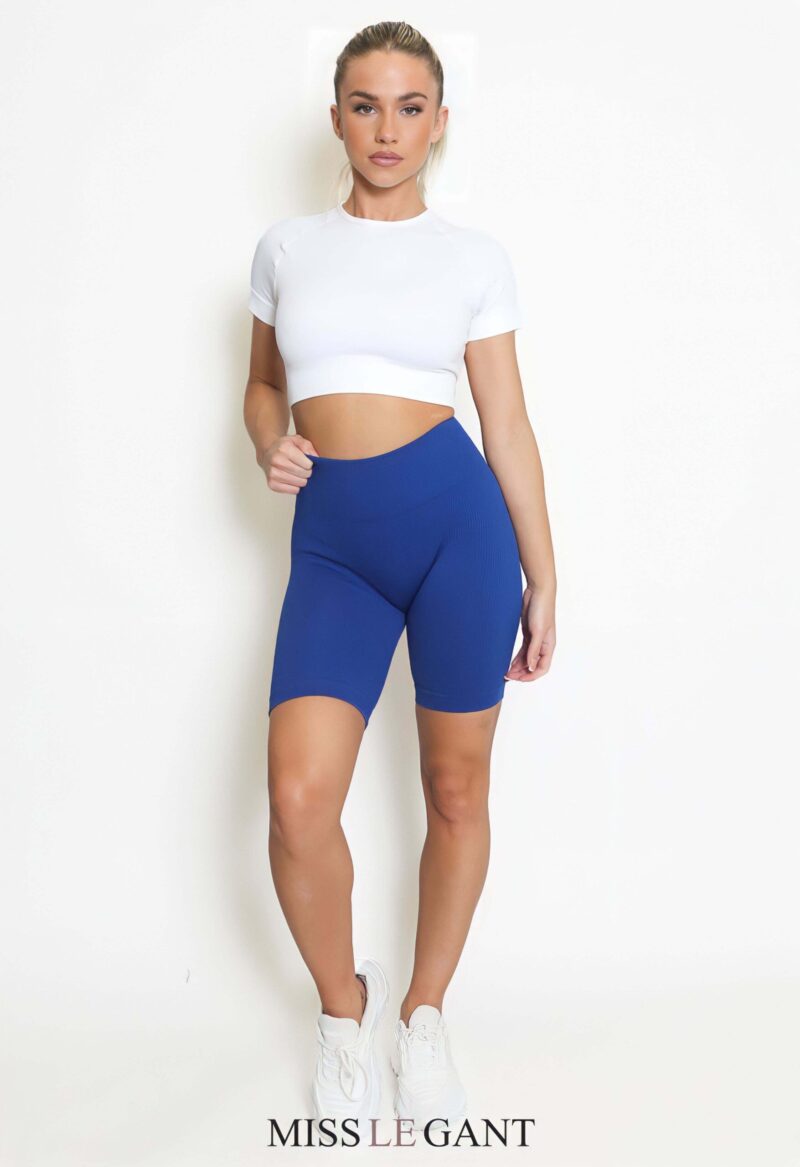 High Waist Ribbed Cycling Shorts
