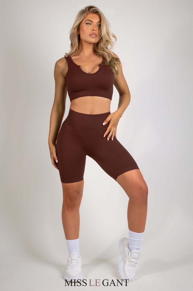 Bella Ribbed Crob Top & Cycling Shorts Set - Image 7